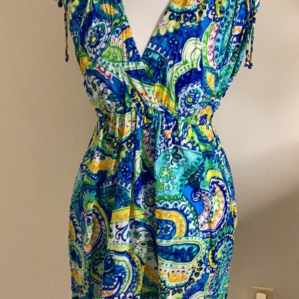 LAUREN, RALPH LAUREN BRIGHT COLOFUL DRESS/coverup